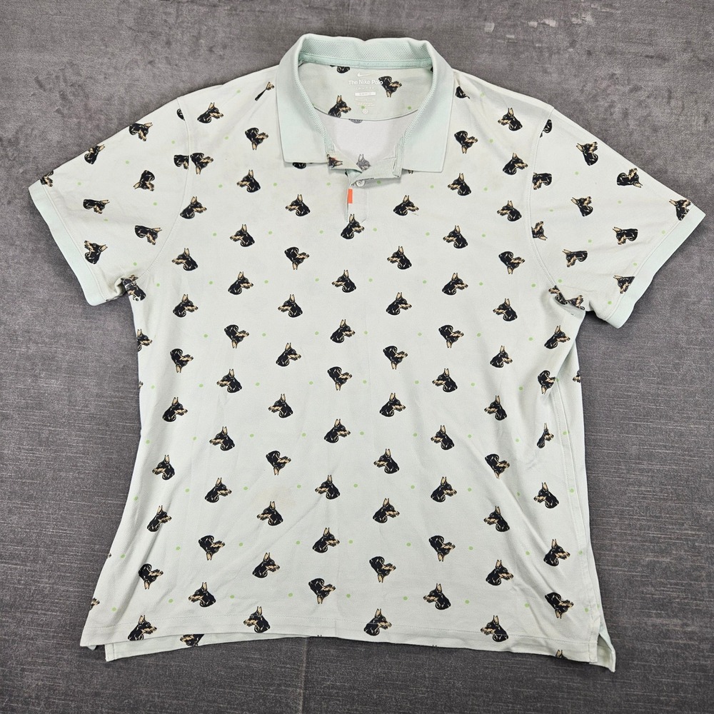 Nike The Nike Polo XXL‎ Mens Slim Fit Dri Fit Dog Print Golf Polo